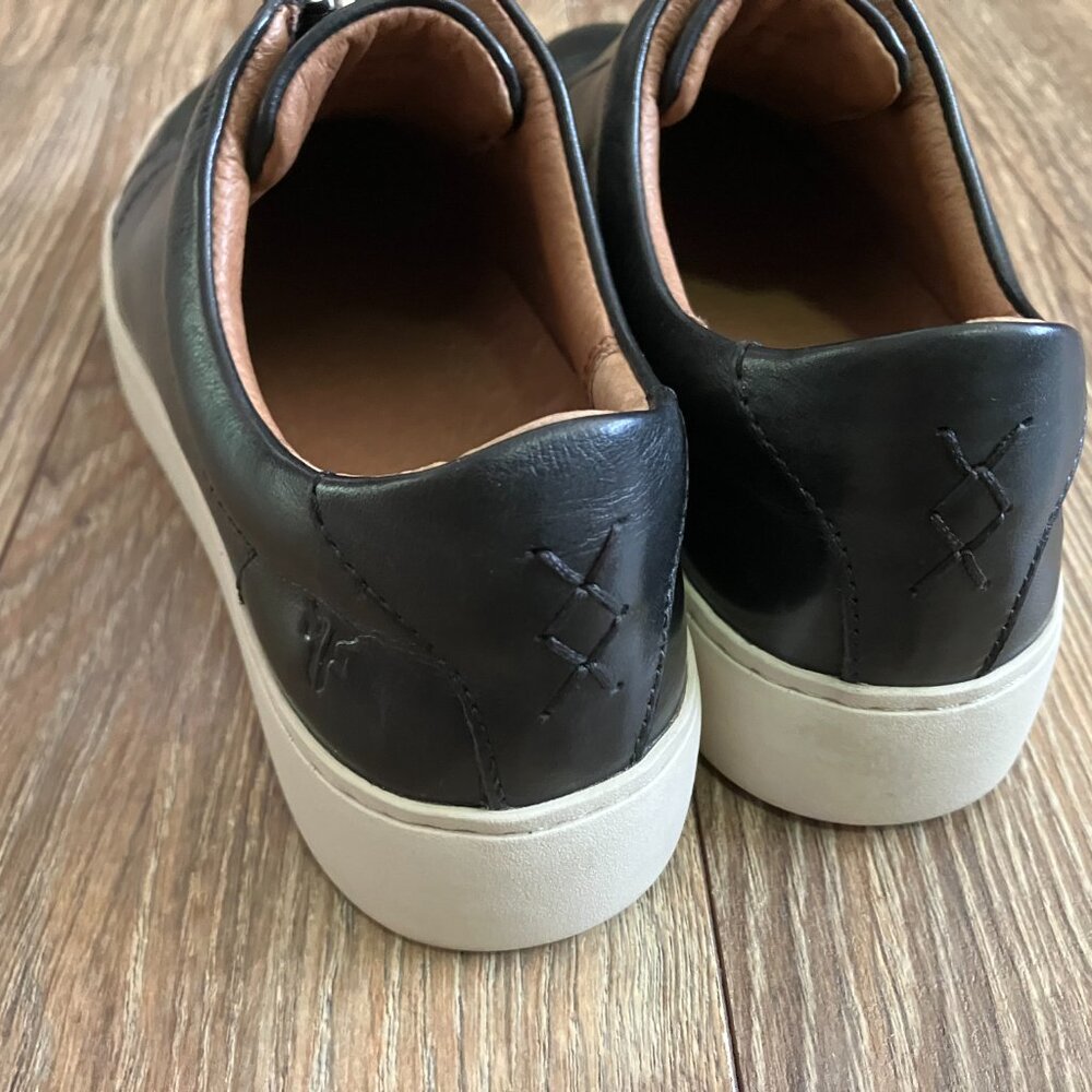 FRYE Lena Zip Low Black Leather Sneakers Sz 5.5M - Picture 5 of 7